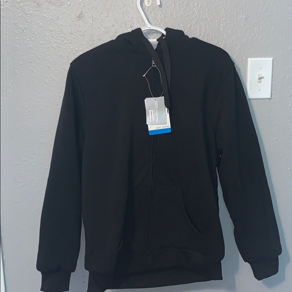 Brand new black zip up